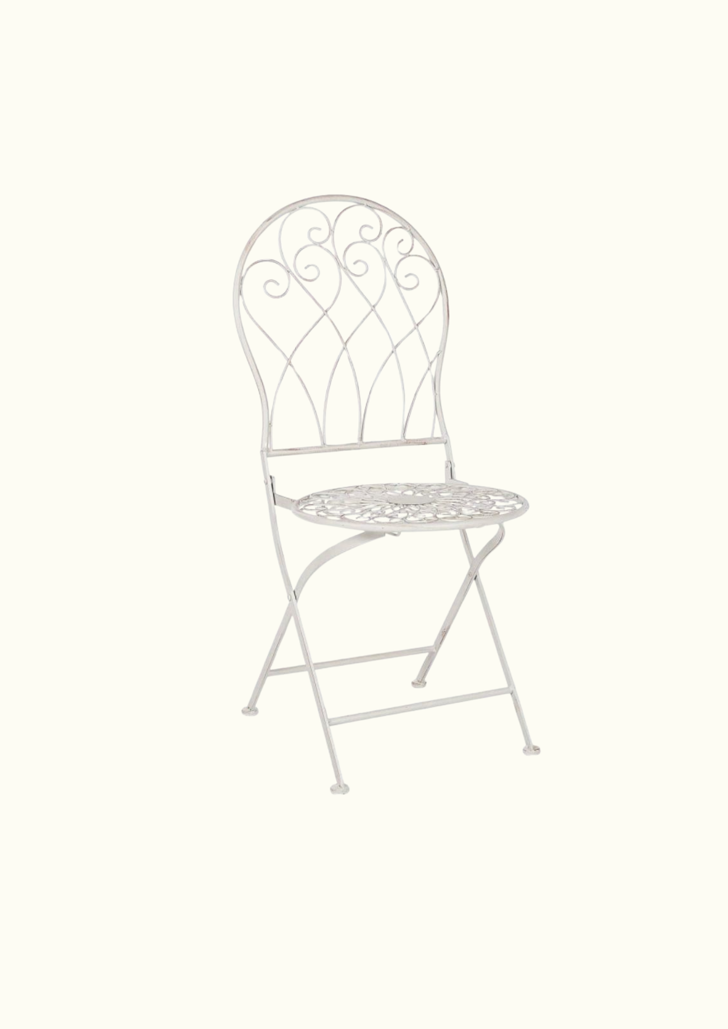Metal white stolica