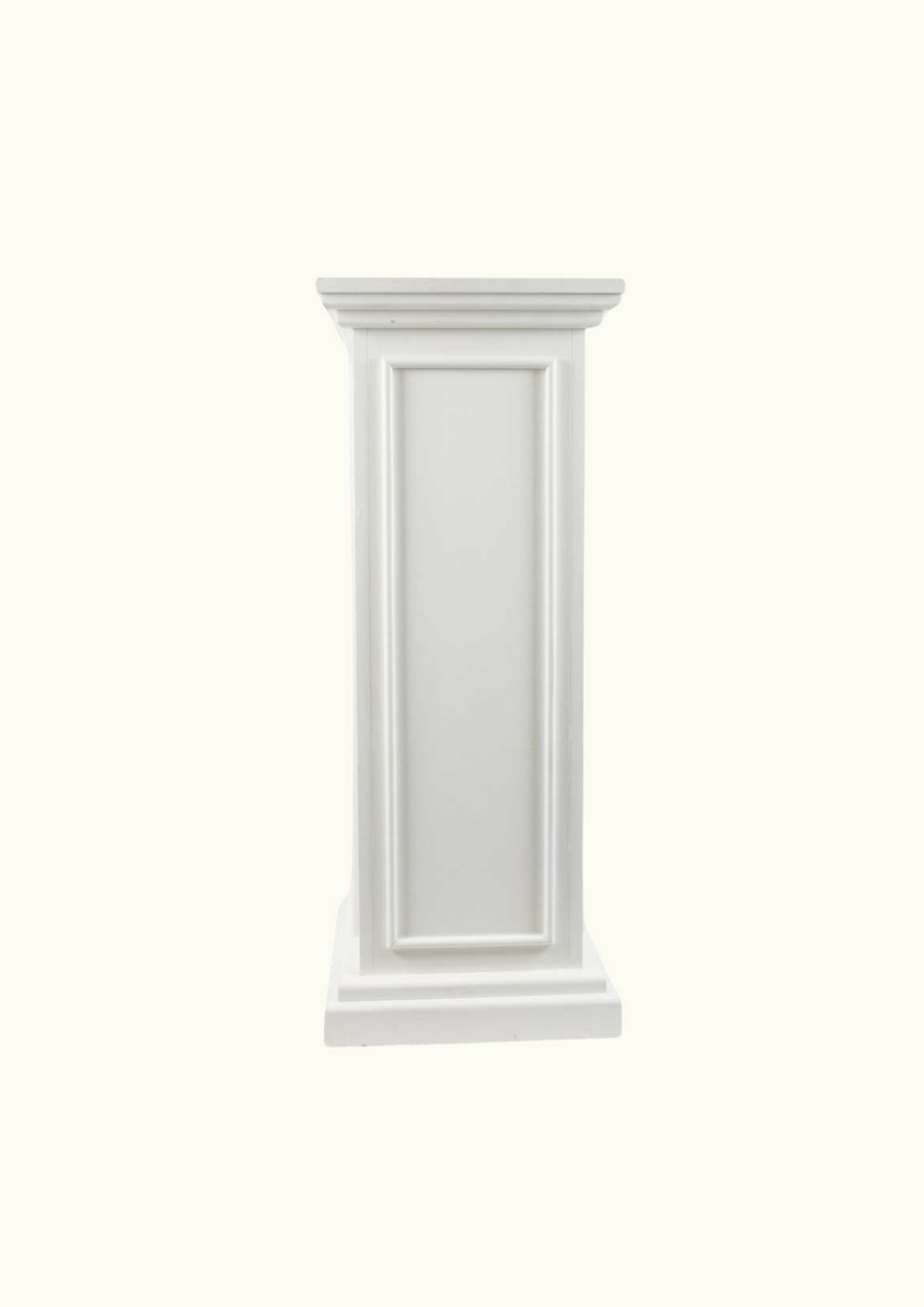White wooden column with border