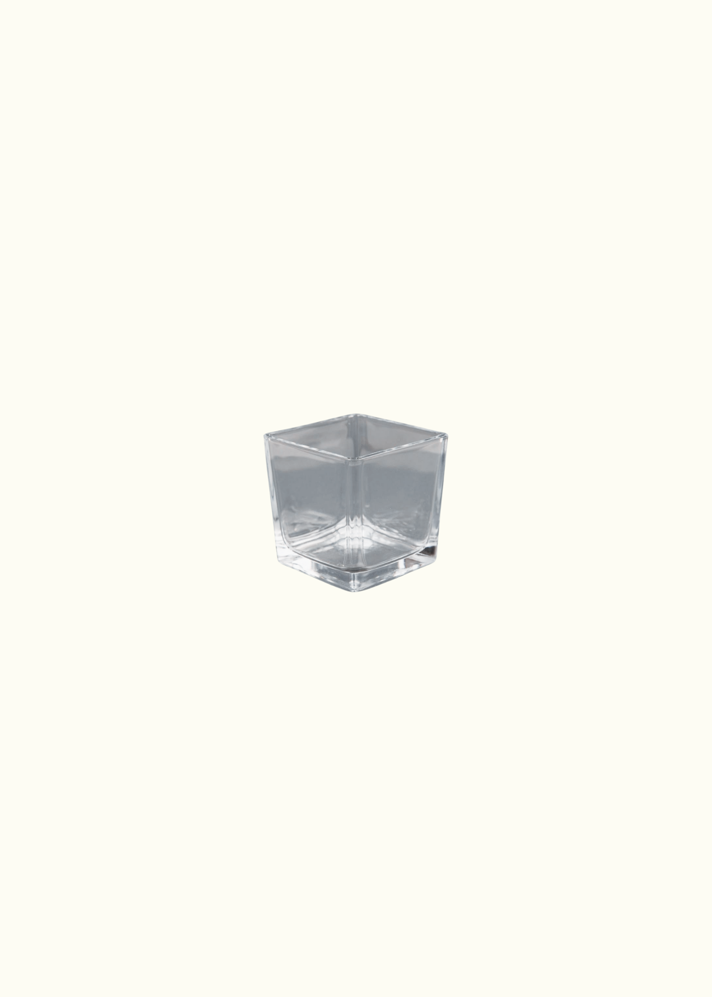 Glass transparent cube vase