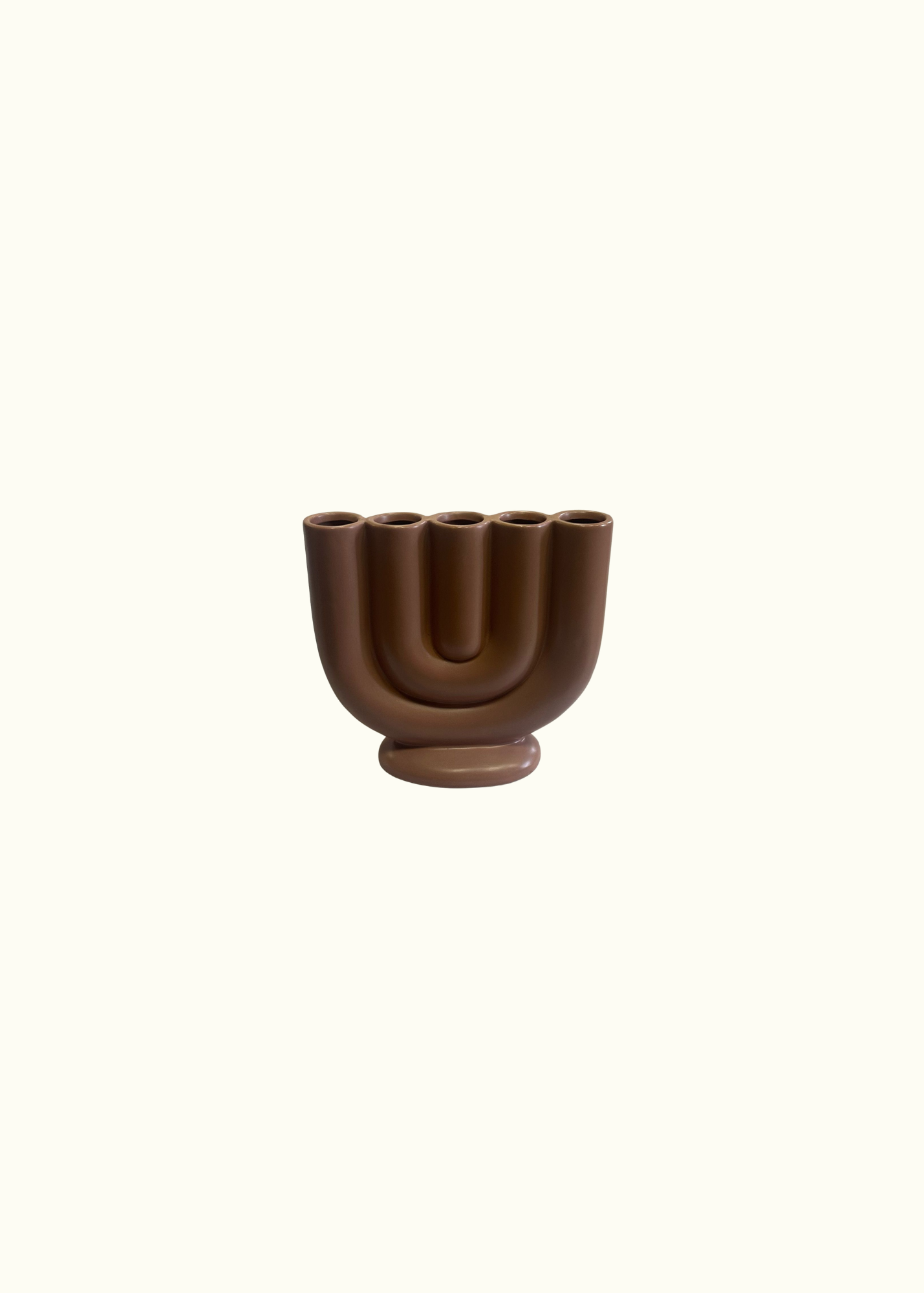 Brown flat vase