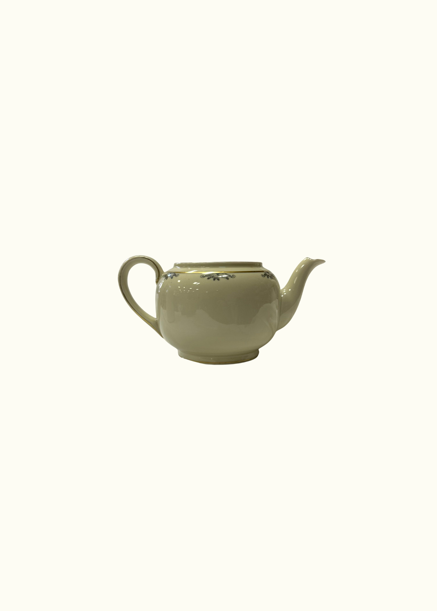 Ceramic teapot vase with blue details