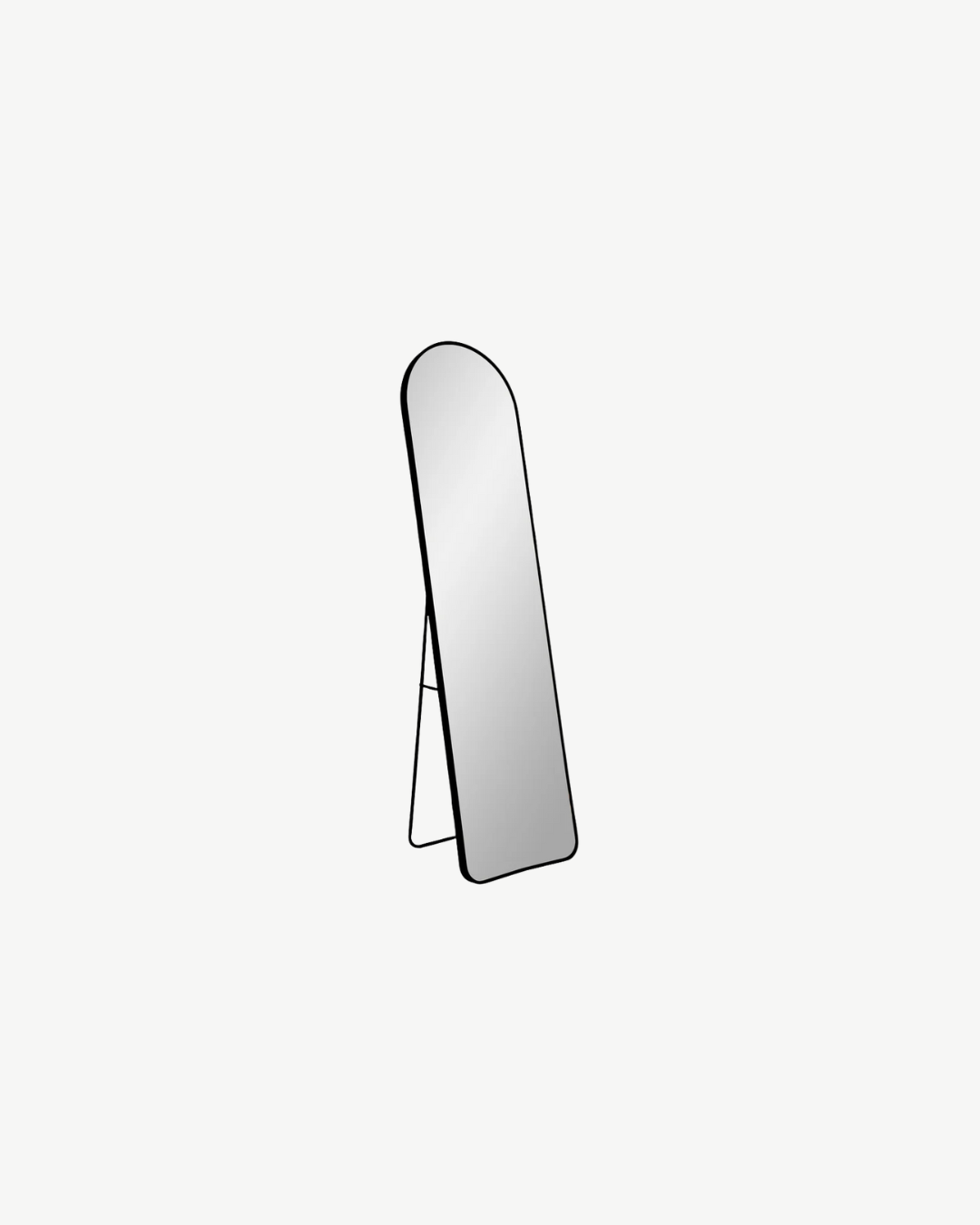 Black mirror with rounded edge - freestanding