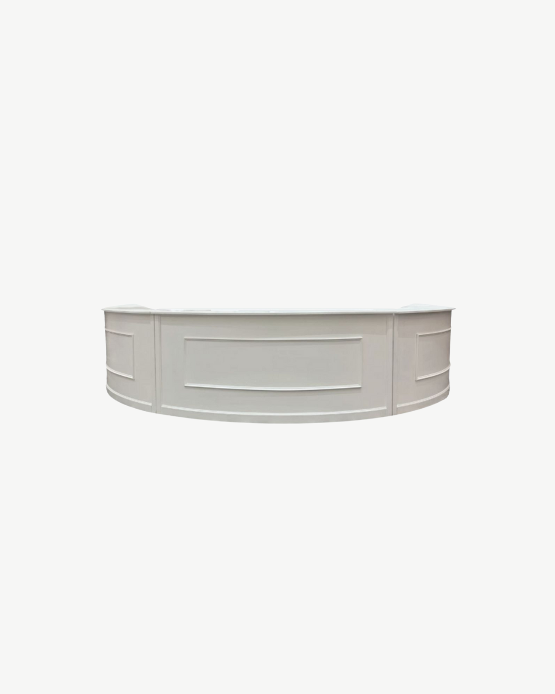 Semicircular wooden white bar