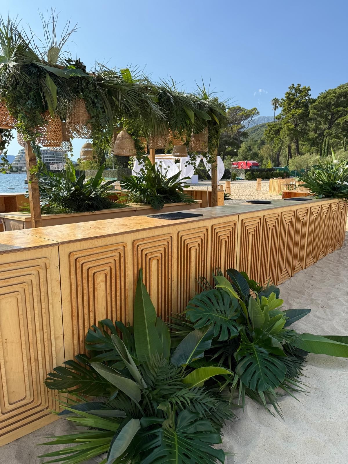 Large oval wooden bar