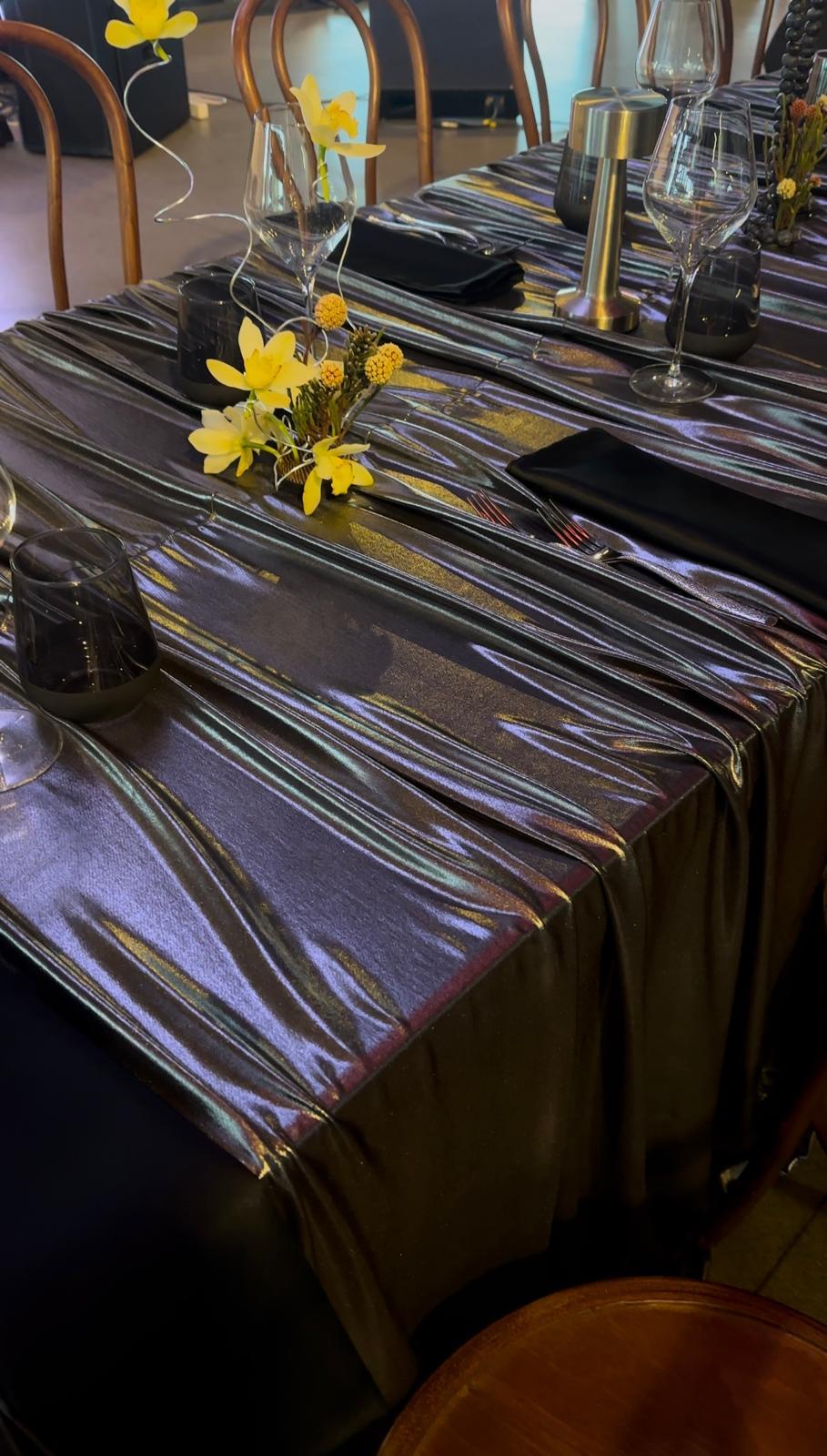 Gold metallic tablecloth